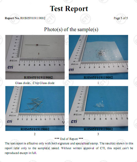 玻封二极管ROHS英文报告